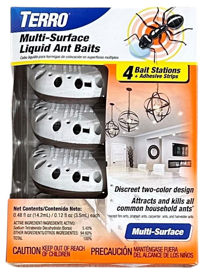 TERRO T334 Multi-Surface Liquid Ant Baits – 4 Discreet Bait Stations - Image 1