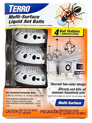 TERRO T334 Multi-Surface Liquid Ant Baits – 4 Discreet Bait Stations - Image 1