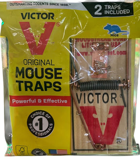 Woodstream Victor Wooden Mouse Pedal Trap Kills Rats House Mice Non Toxic 2 Count - Image 1