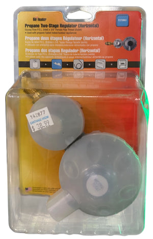 Mr. Heater F273863 Horizontal Vent Propane Two Stage Regulator, 1, BRASS/BLACK - Image 1