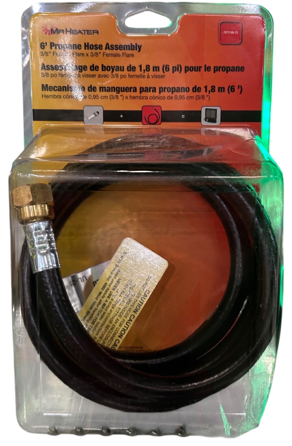 Mr. Heater F271149-72 Brass/Black 6-Foot Hose Assembly - Image 1
