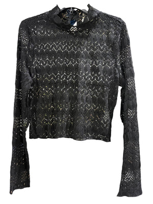 Hurley, Women's, Lacey, Mock Neck, Crop Top, Black