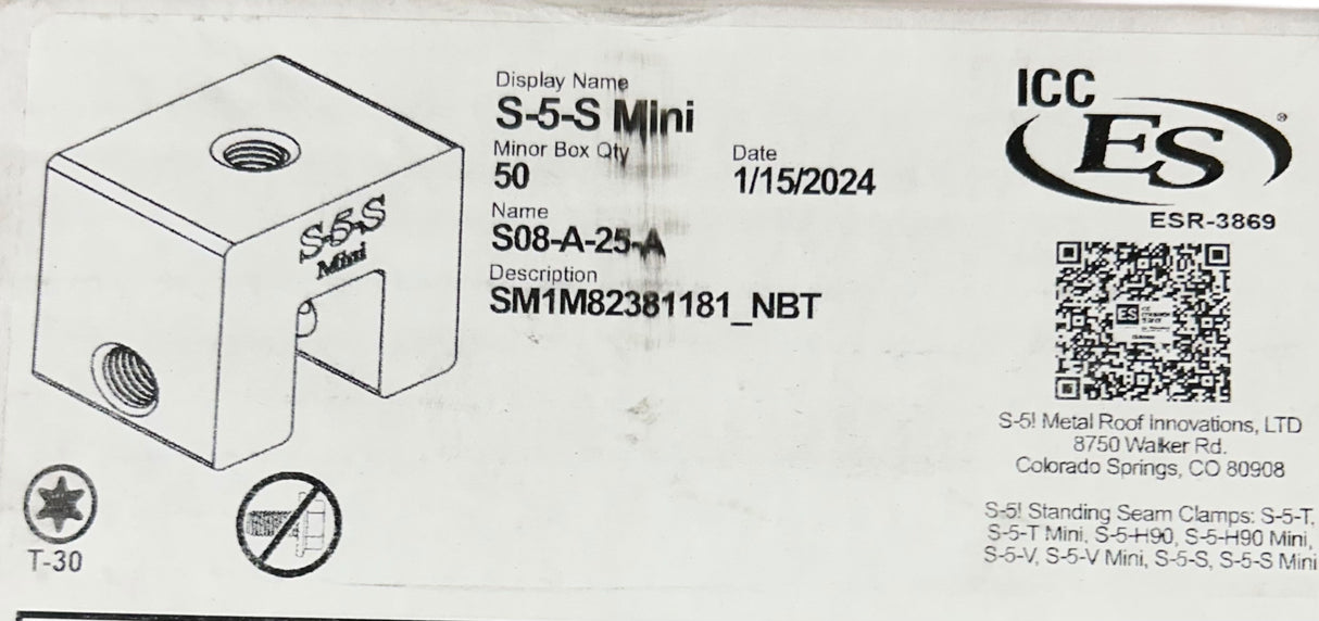 S‑5‑S Mini — Standing Seam Clamp for Snap‑Lock & Machine‑Folded Seams - Image 1