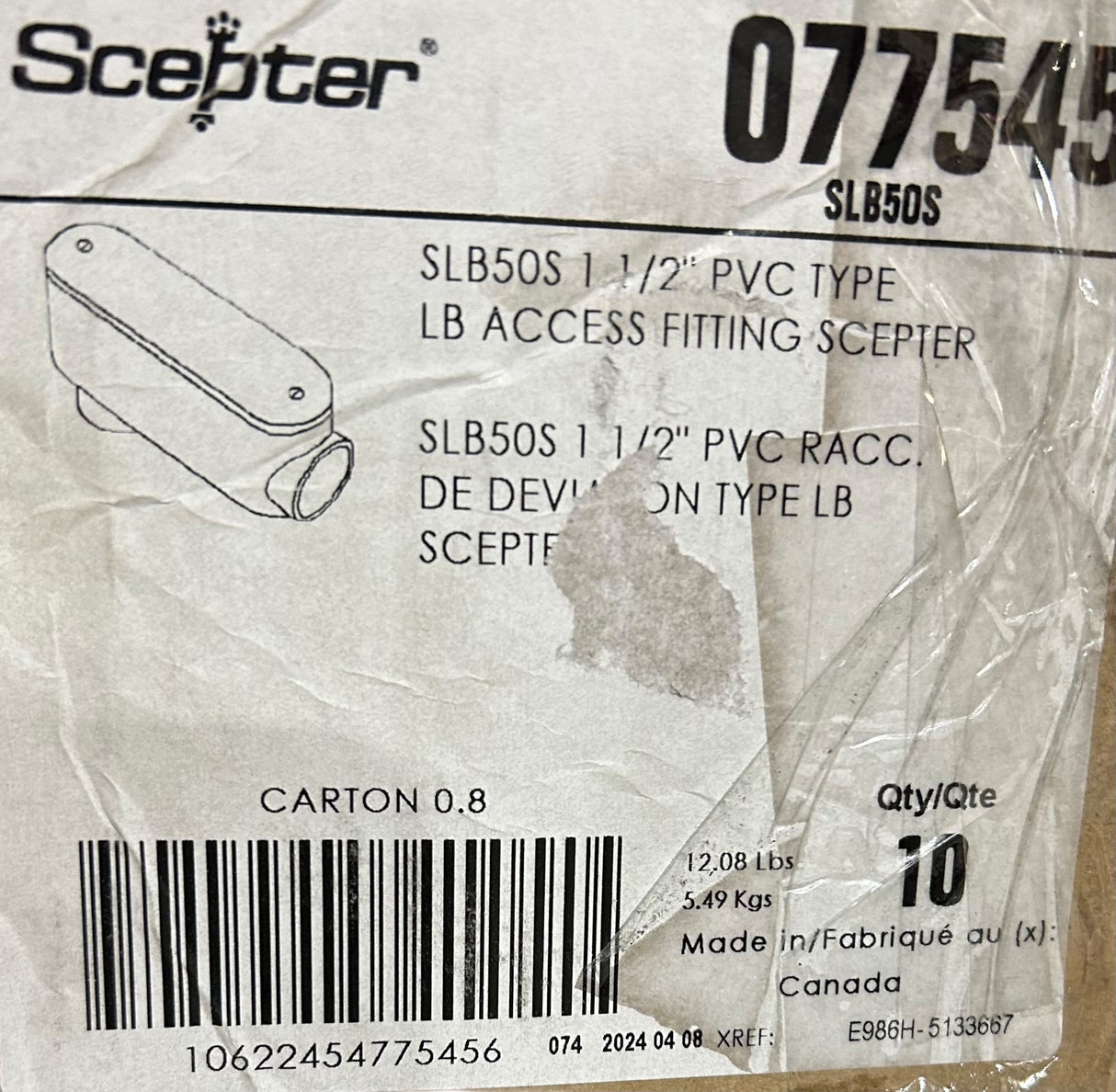 Ipex Scepter SLB50S 1-1/2" Access Fitting, Type LB - Image 1