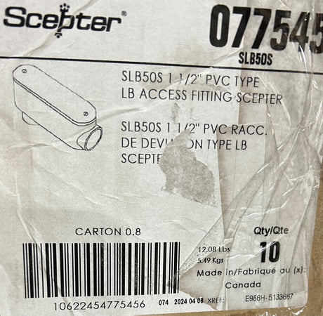 Ipex Scepter SLB50S 1-1/2" Access Fitting, Type LB - Image 1