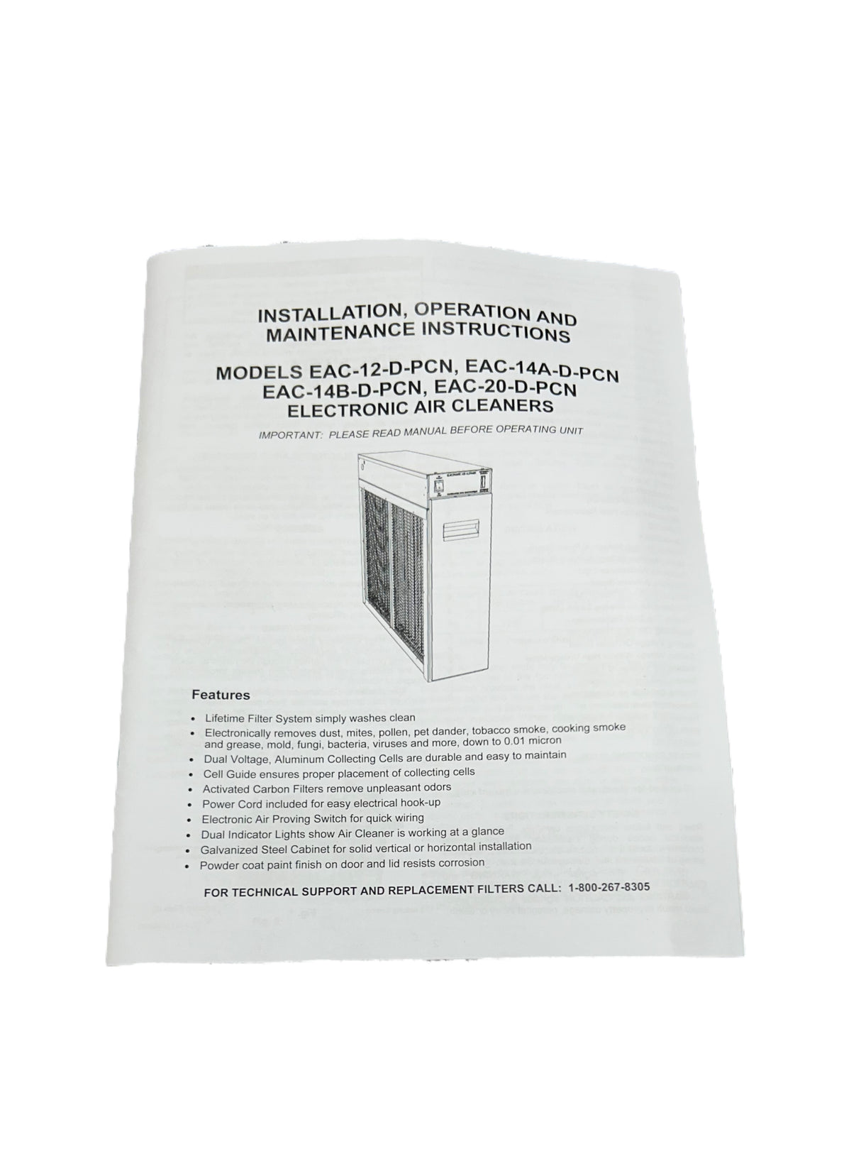 EAC-14A-D-PCN, Electronic Air Cleaner, 0.5 Amps, 120Vz, 7500VDC, 60 Cylces - FreemanLiquidators - [product_description]