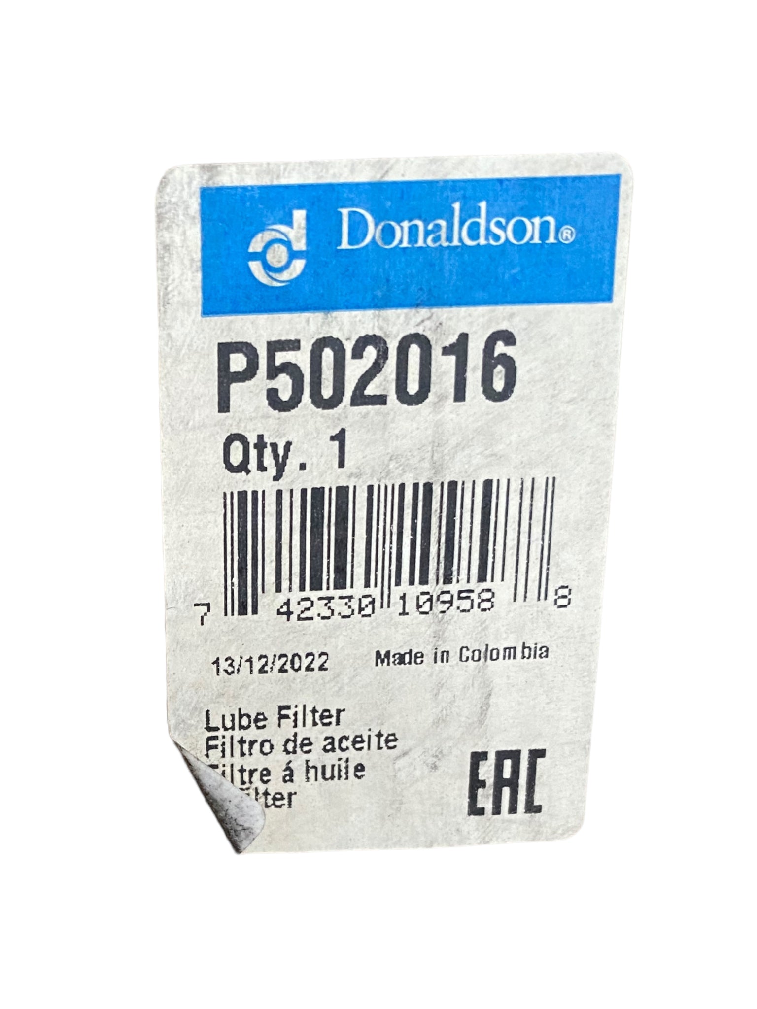 Donaldson, P502016, Full Flow, Spin On, Lube Filter | Freeman Liquidators