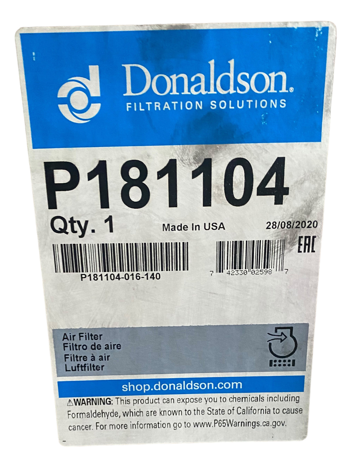 Donaldson, P181104, Primary Air Filter, Round - Freeman Liquidators - [product_description]