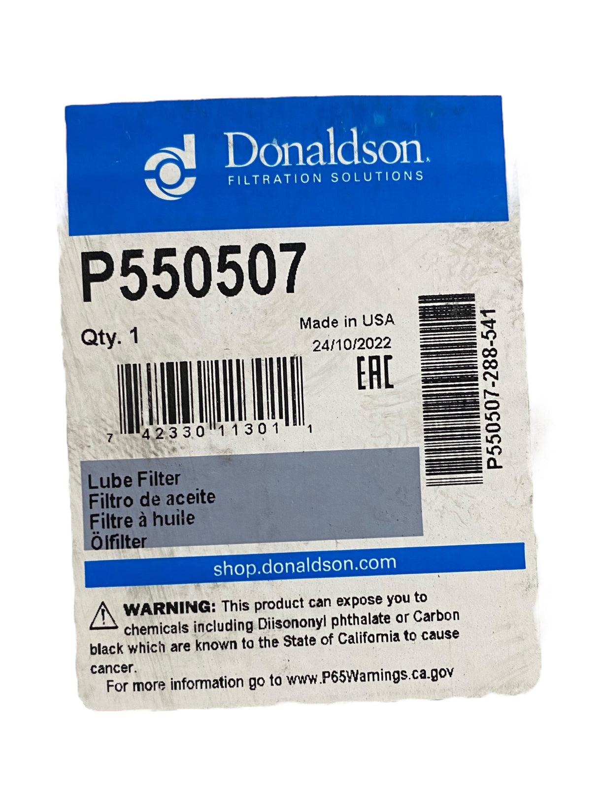 Donaldson, P550507, Full Flow, Spin-On, Lube Filter - Freeman Liquidators - [product_description]