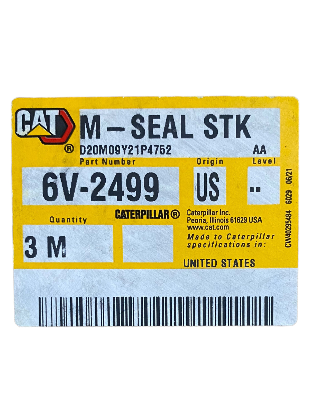 Caterpillar, 6V-2499, 19.05mm Width, Rubber Bulk Seal - Freeman Liquidators