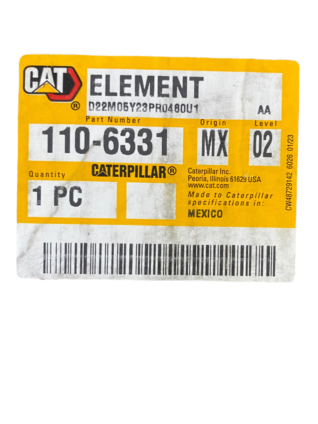 Caterpillar, 110-6331, Air Cleaner Element - Freeman Liquidators