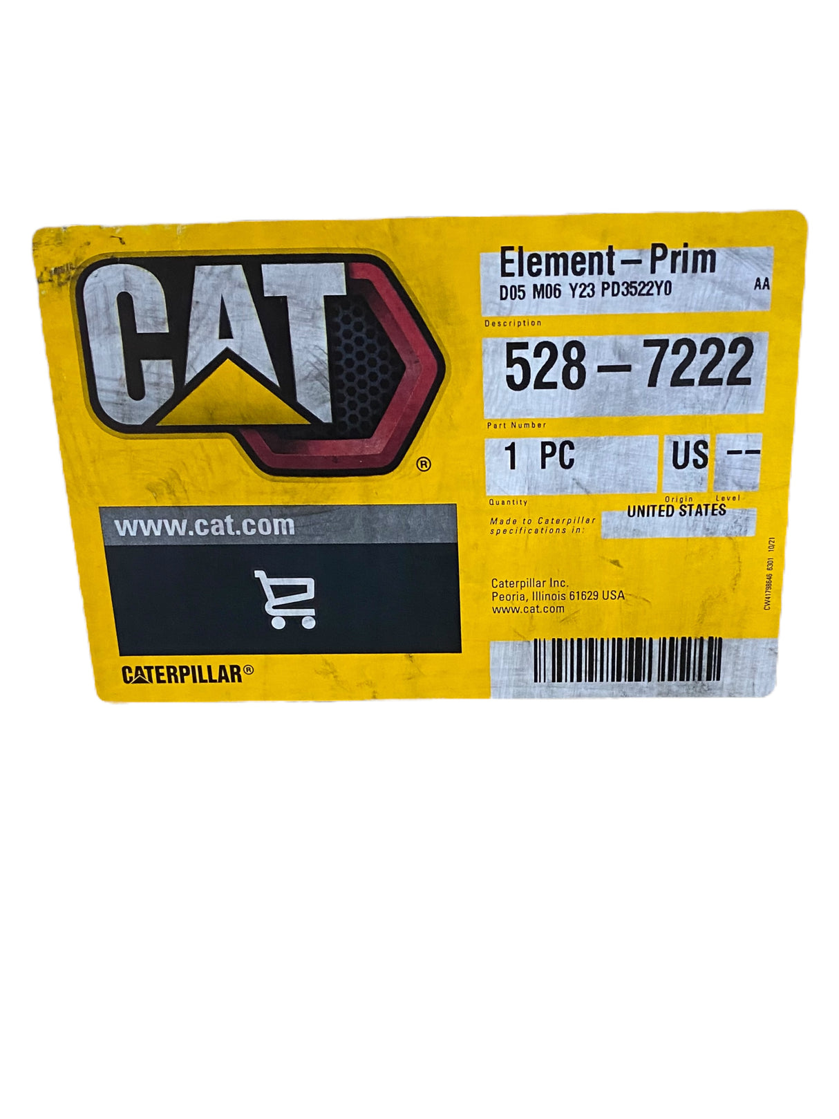 (CAT) 528-7222 PRIMARY STANDARD EFFICIENCY ENGINE AIR FILTER - Freeman Liquidators