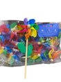 BLUE PANDA, 12 Pack, Rainbow, Flower, Pinwheels, Yard, Garden, Wind Spinners - Freeman Liquidators