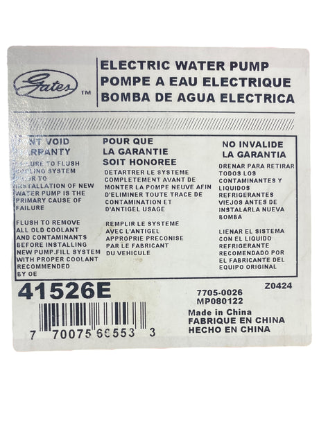 Gates 41526E Electric Engine Water Pump - Freeman Liquidators