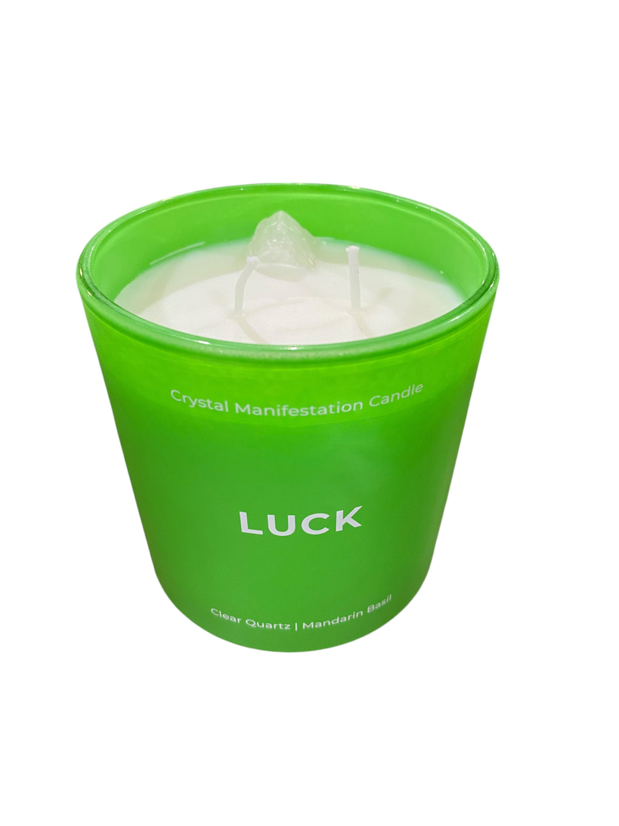 Luck, Crystal, Manifestation, Candle, 14oz, Infused, Clear, Quartz, Prosperity, Wisdom, Abundance - Freeman Liquidators