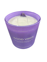 Good Vibes, Crystal, Manifestation, Candle, English, Lavender, Amethyst, 14oz - Freeman Liquidators