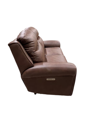 Brown Leather Power Loveseat, In-Store Pickup Only - Freeman Liquidators