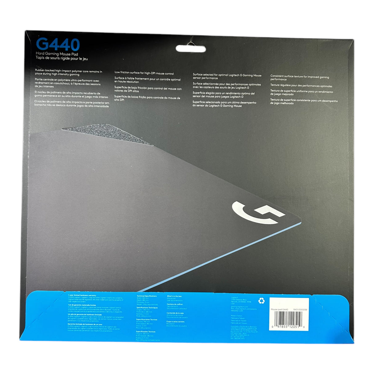 Logitech, G440, Hard Shell, Gaming Mouse Pad