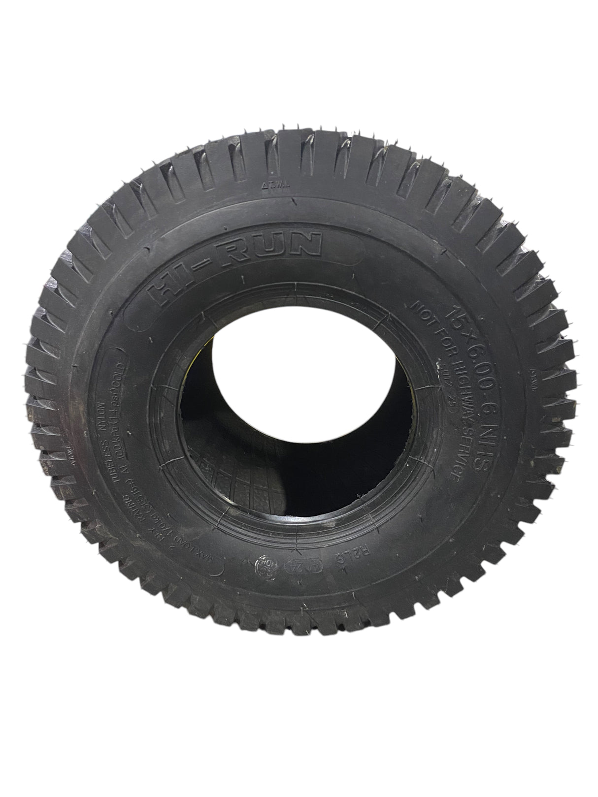 Hi-Run Lawn/Garden Tire, 15x6-6, 2 Ply, Turf II, WD1094