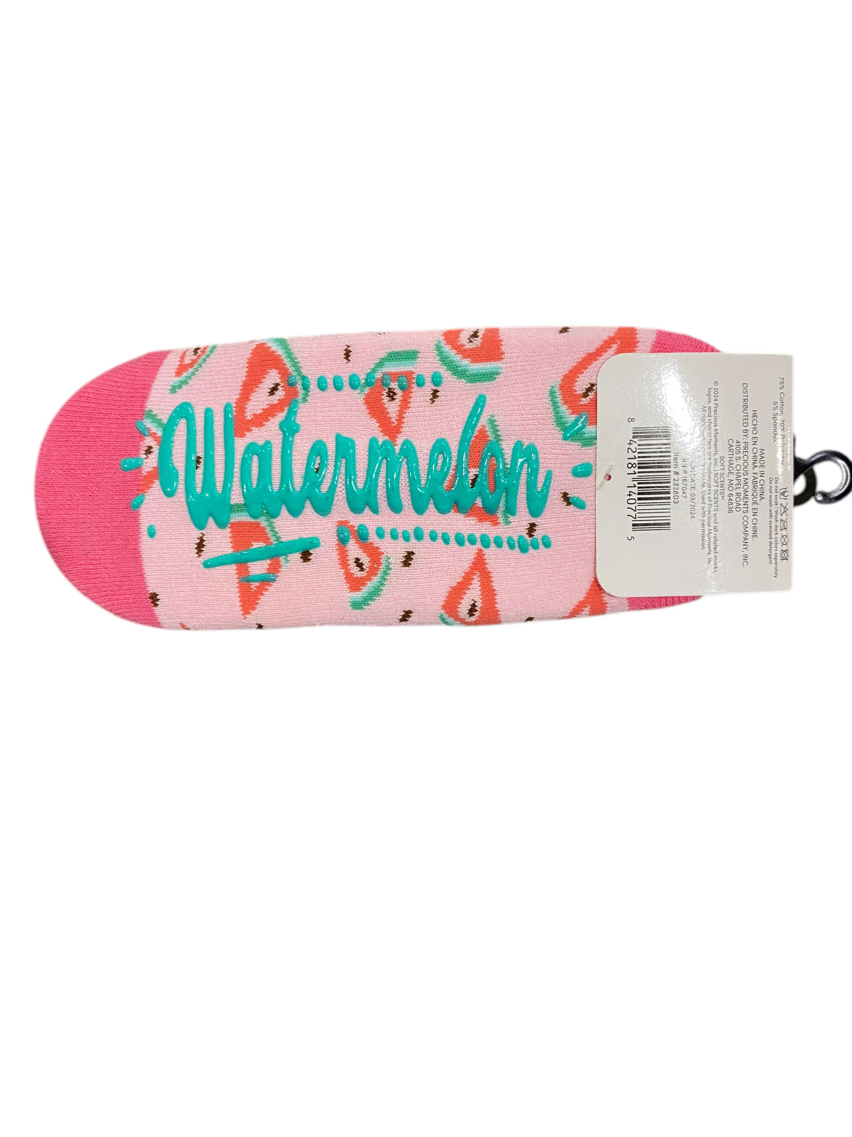 Precious Moments, Anti-Slip, Ballet, Watermelon, Print, Scented, Socks - Freeman Liquidators