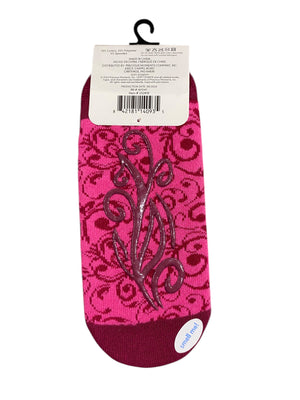 Precious Moments, Anti-Slip, Ballet, Cherry, Filigree Pattern, Print, Scented, Socks - Freeman Liquidators
