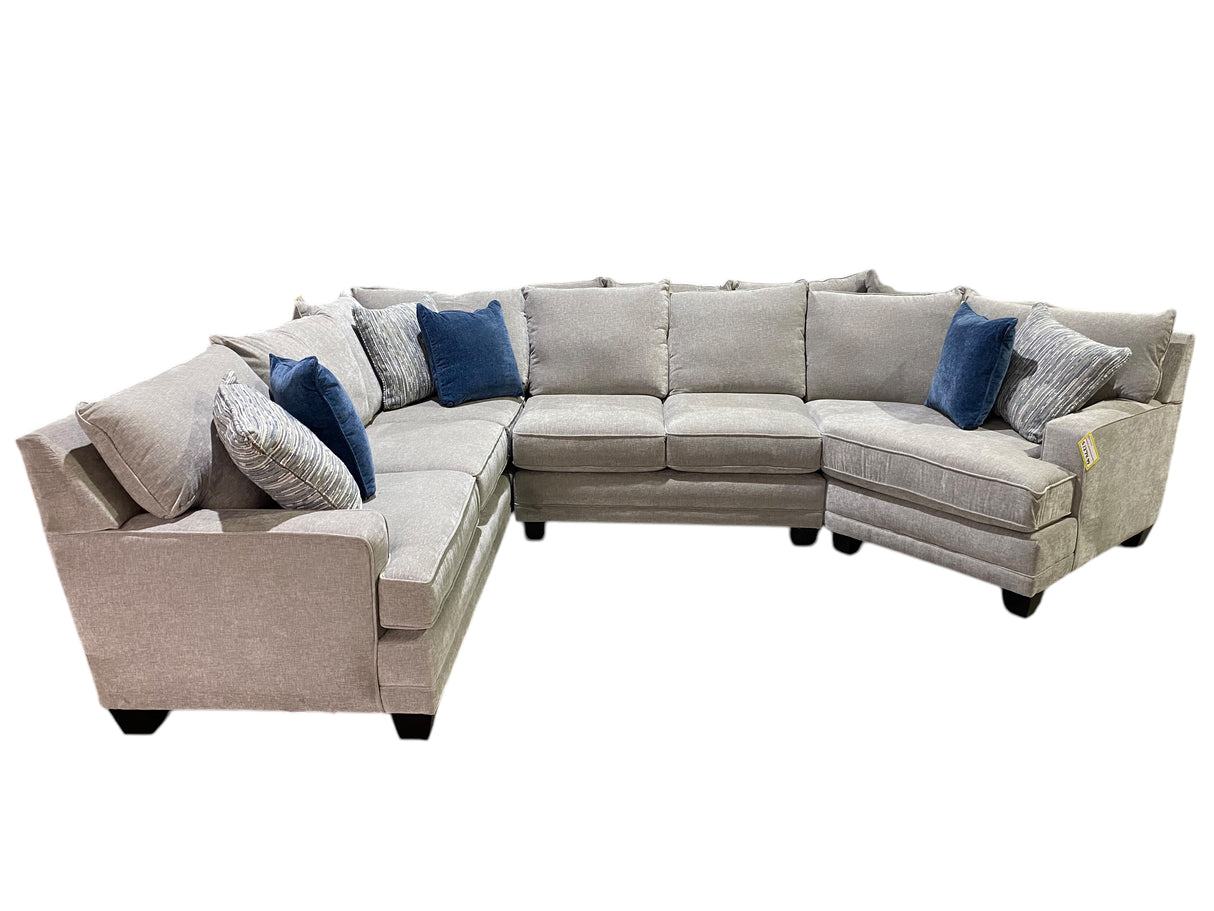 Kennedy 4 Piece Pop Silver Sectional - IN STORE PICKUP ONLY