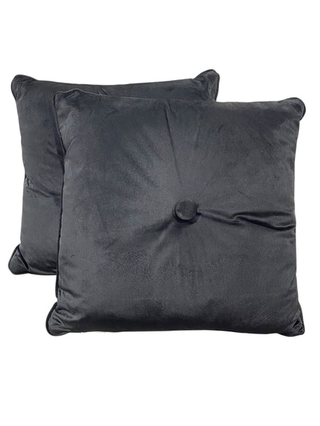 Heaton & Parke, Decorative, Throw Pillows, Black, Velvet, Gold Buckle, 20x20, Set of 2 - Freeman Liquidators - [product_description] - Pillows