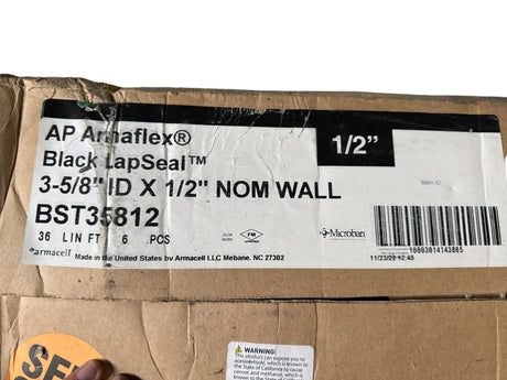 AP Armaflex, BST35812, Lap Self-Seal, 3-5/8 in. x 1/2 in., Pipe Insulation - Freeman Liquidators - [product_description] - Pipe Insulation