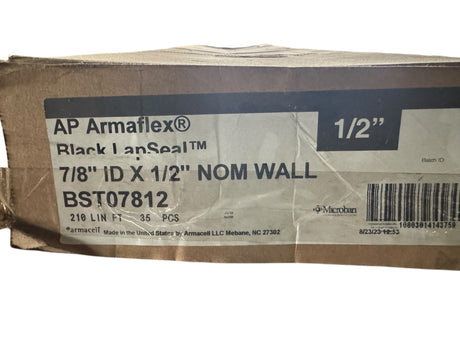 AP Armaflex, Black, Lap Seal, Pipe Insulation, 6', 7/8" Pipe (O.D.) x 1/2" - Freeman Liquidators - [product_description] - Pipe Insulation