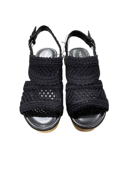 Maurices, SuperCush, Charlotte, Crochet, Cork Wedge, Black - Freeman Liquidators - [product_description] - Women's Shoes