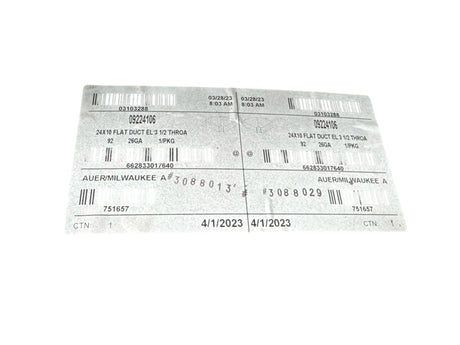 HCP, 09224106, Flat Horizontal Elbow, 24 x 10 in, 26GA, 3 1/2 THROA - Freeman Liquidators - [product_description] - Elbow Fittings