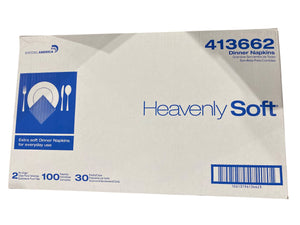 Papernet, 413662, Heavenly Soft, 1/4 Fold, White, Dinner Napkins, 2 Ply, 100/pk, 30pks/case - Freeman Liquidators - [product_description] - Napkins