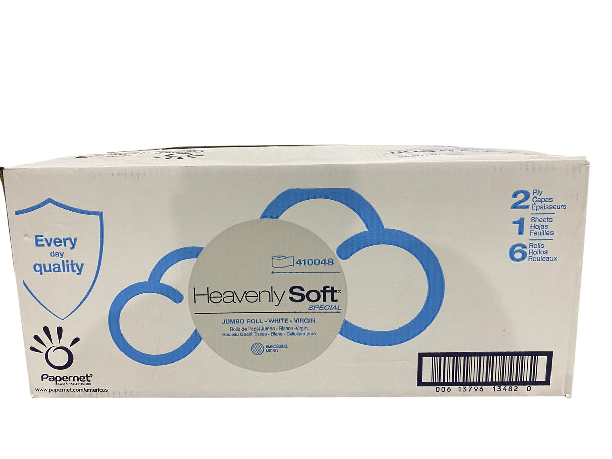 Papernet, 410048, Jumbo, 12" Roll, 2 Ply, Heavenly Soft, Toilet Tissue, 6 Rolls/Case - Freeman Liquidators - [product_description] - TOILET PAPER