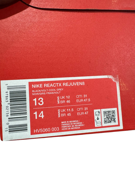 Nike ReactX Rejuven8 Black Volt Cool Grey Recovery Slide HV5060-003 (Sz 13) - Freeman Liquidators - [product_description] - 