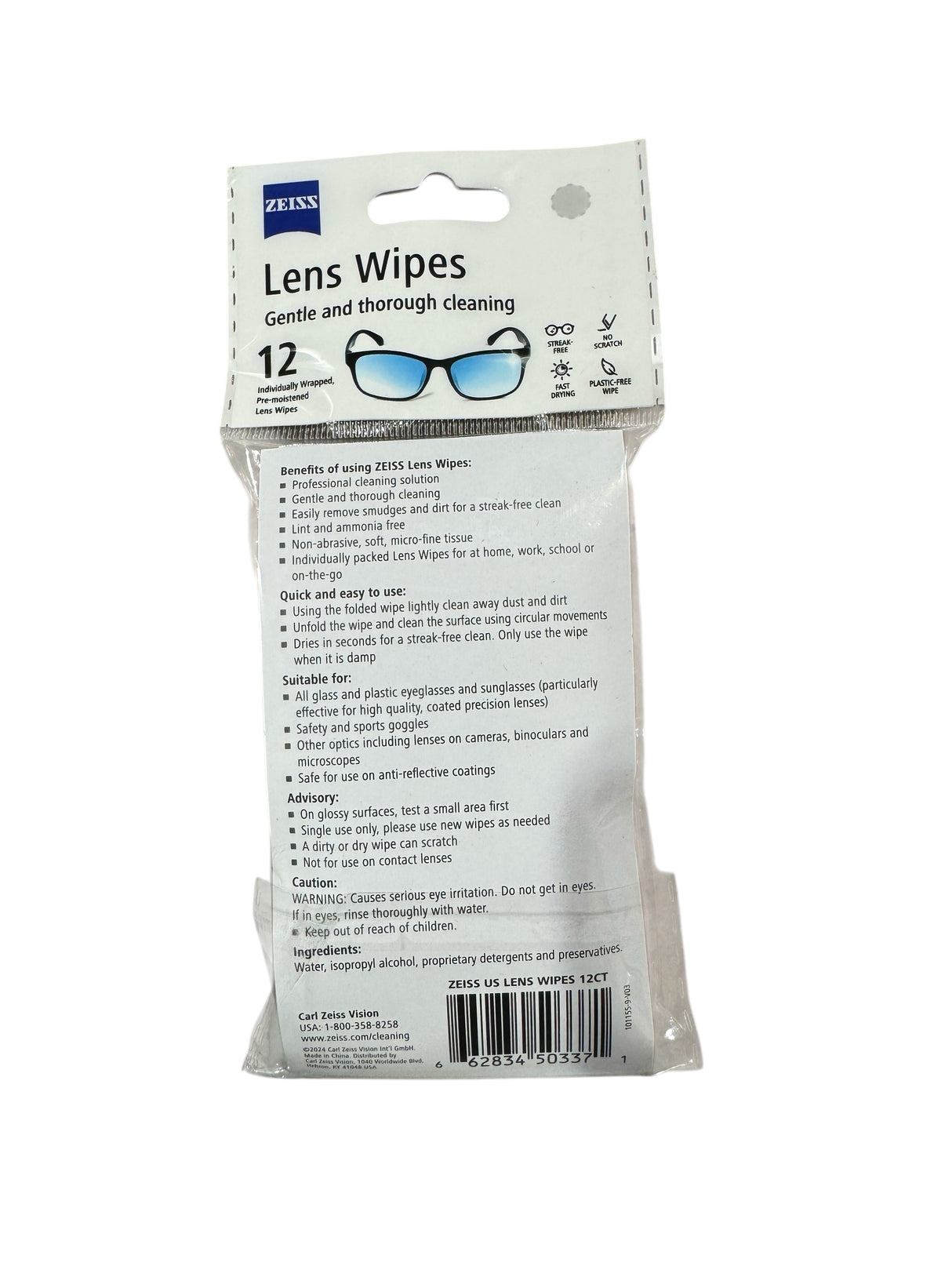 Zeiss, Lens Wipes, 12 Count (246501) - Freeman Liquidators - [product_description] - Wipes
