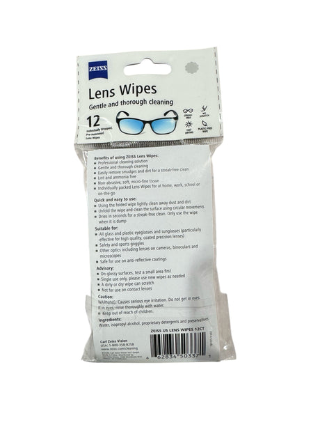 Zeiss, Lens Wipes, 12 Count (246501) - Freeman Liquidators - [product_description] - Wipes