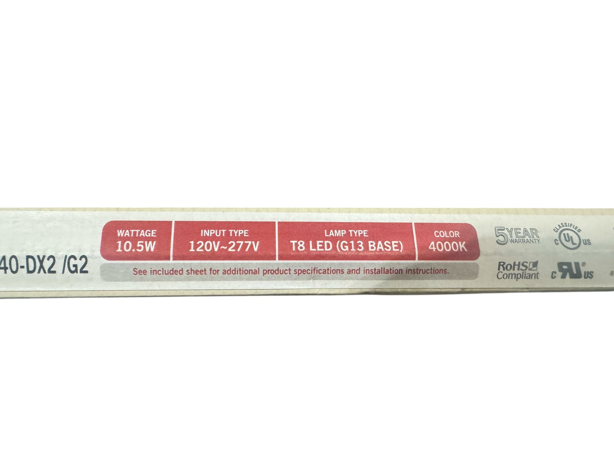LED light bulb with specifications on a white background