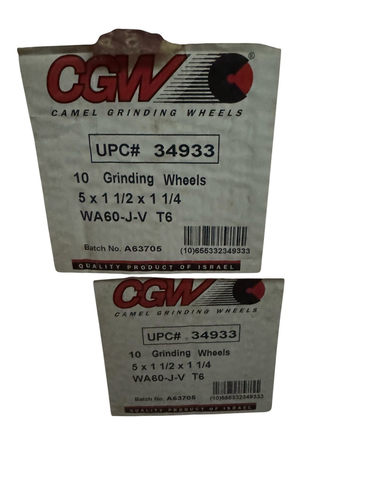 CGW 34933 5 x 1-1/2 x 1-1/4 T6 WA60-J-V, Tool and Cutter Wheel