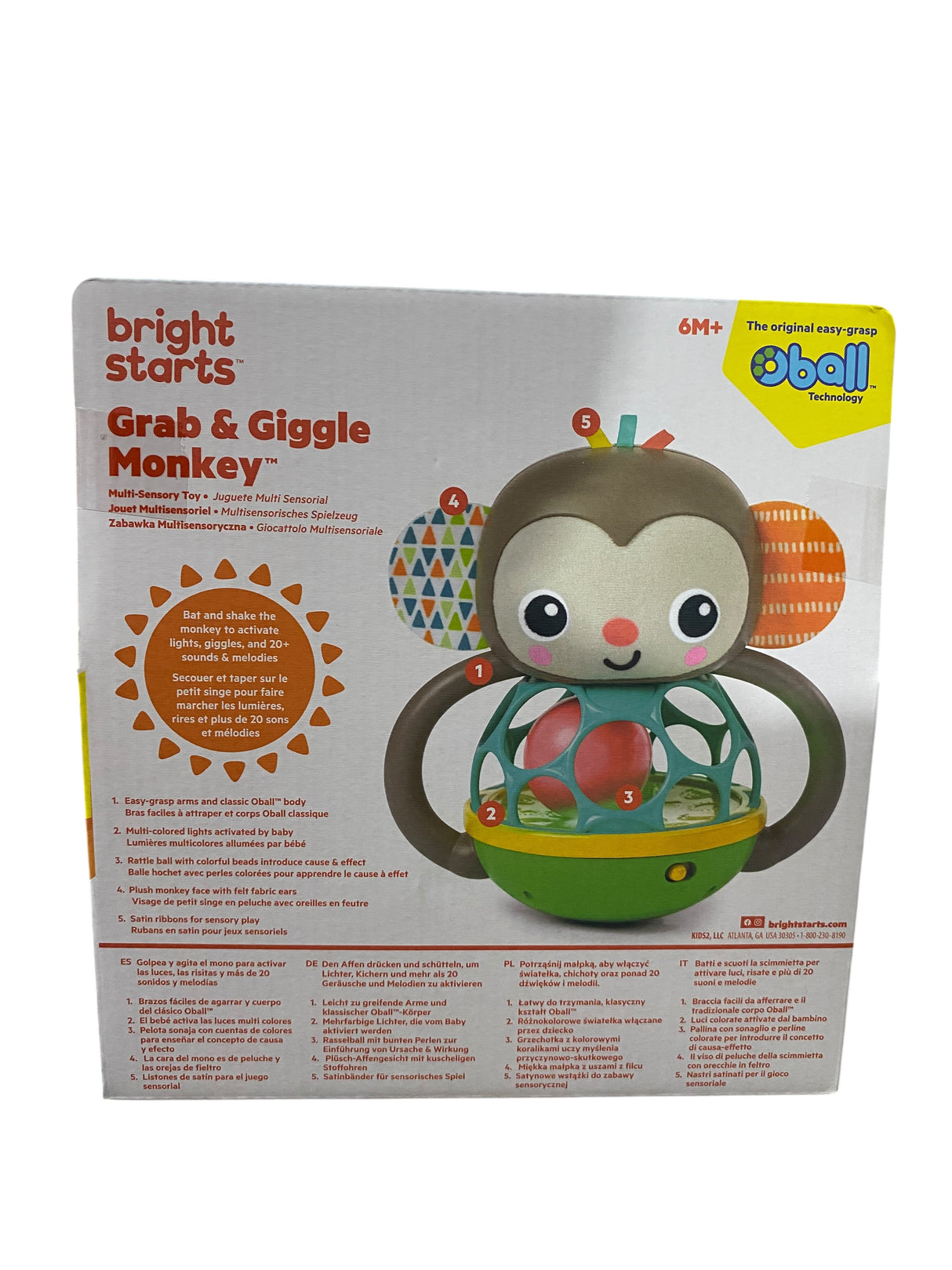 Bright Starts, Grab & Giggle Monkey, 6 Months+ - Freeman Liquidators - [product_description] - BABY TOY