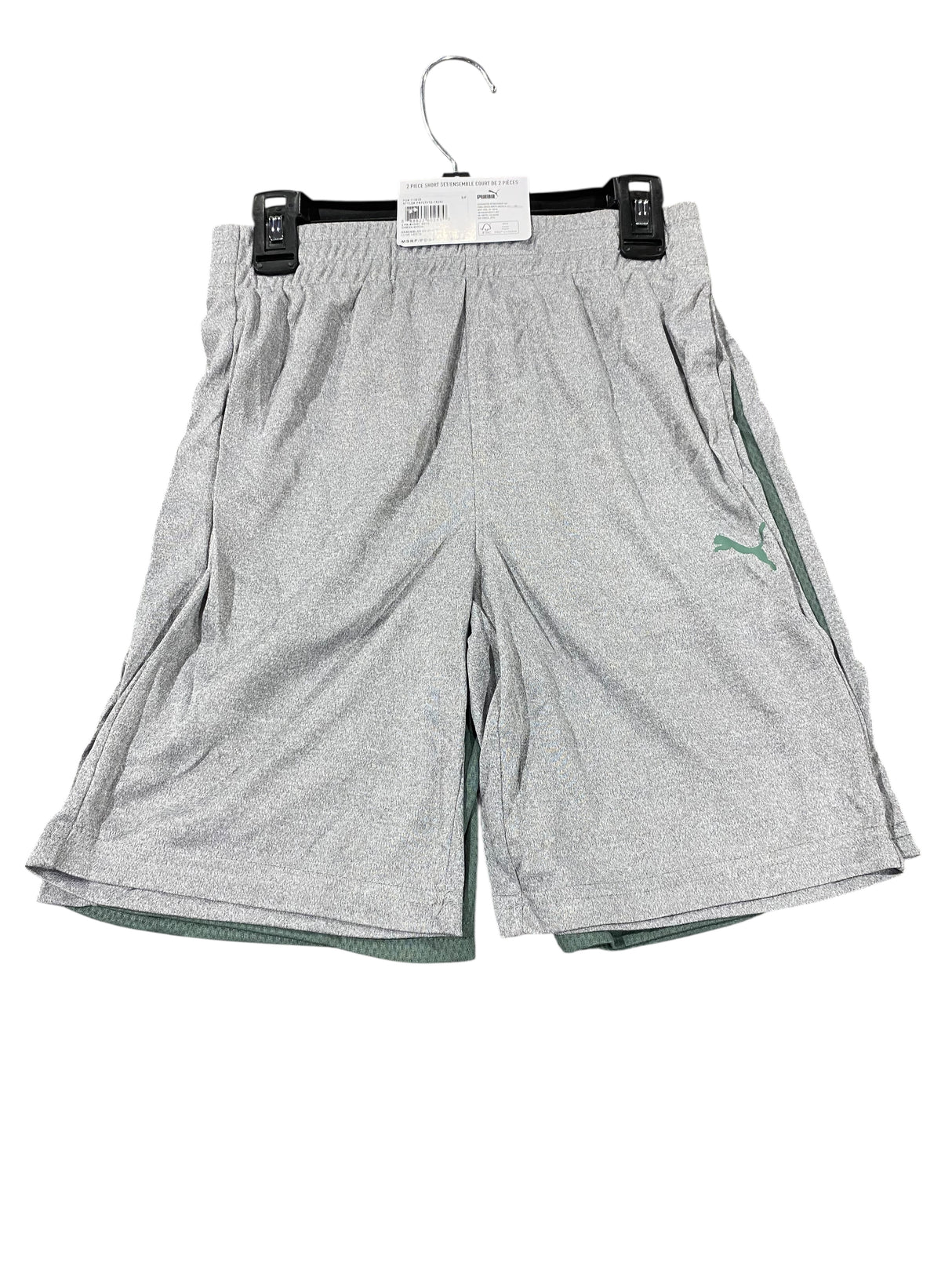 Puma, Kids, 2 Piece Short Set, Green Moon/Grey - Freeman Liquidators - [product_description] - Kids Clothing