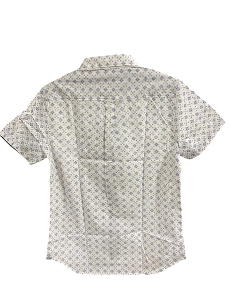 Level Ten, Mens, Woven Shirt, Slim Fit, White/Blue Pattern - Freeman Liquidators - [product_description] - Men's Clothing