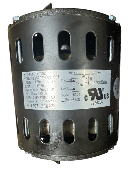 First Company, 8104 Fan Motor, E256306, 1/5HP, 120V, 60HZ, 2.3A, 1625RPM - Freeman Liquidators - [product_description] - Fan Motors