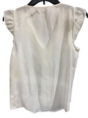 Lauren Conrad, Women's, Ruffle Shoulder, V-Neck Tank, X-Small, White Knight - Freeman Liquidators - [product_description] - Women's Clothing