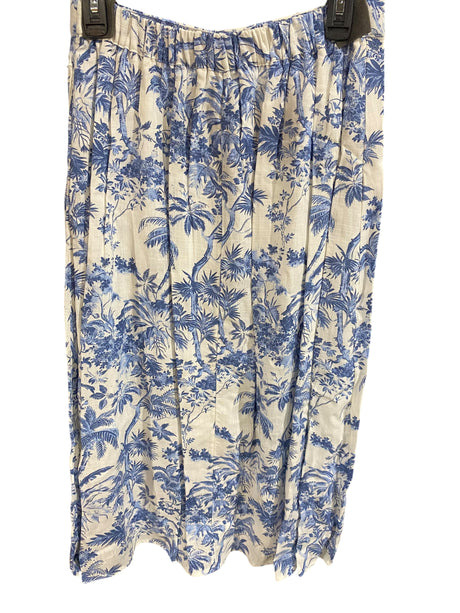 Lauren Conrad, Women's, Button Front, Midi Skirt, Blue Tropical - Freeman Liquidators - [product_description] - Women's Clothing