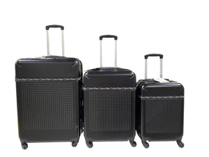 Calvin Klein, Hard Side, 3 Piece Luggage Set, Spinner, Black - Freeman Liquidators - [product_description] - Luggage