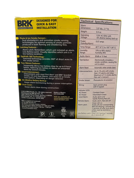 First Alert First Alert BRK 3120B Hardwired Photoelectric and Ionization Smoke Alarm with Battery Backup  85 Decibels - Image 2