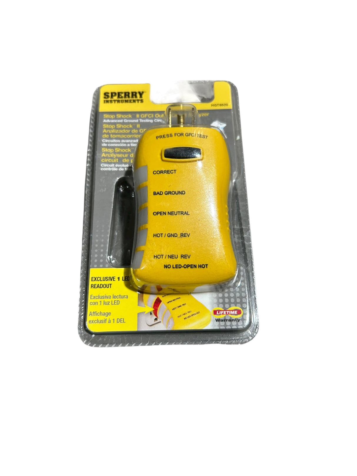 Sperry Instruments, HGT6520, Stop Shock II, GFCI Outlet Circuit Analyzer - Image 1