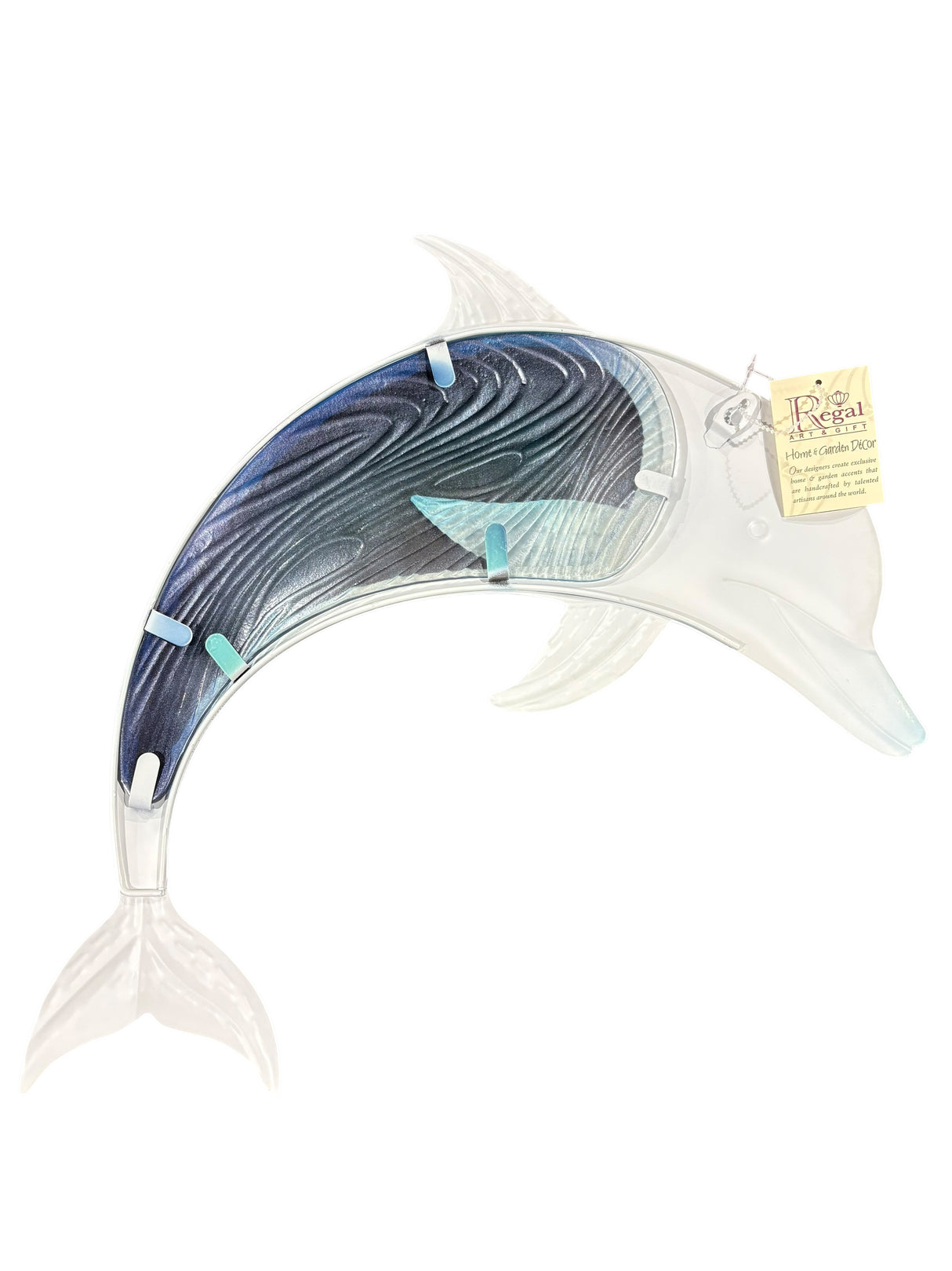 Regal Art, Swimming Dolphin, Wall Decor, Metal/Glass, 18.5"