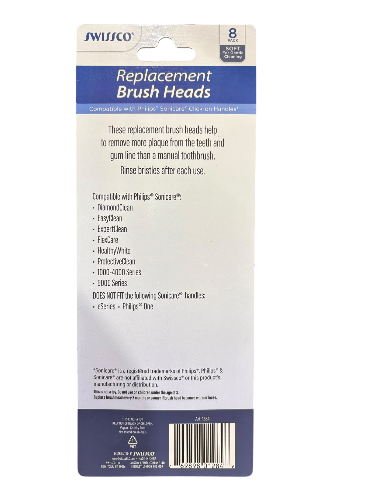 Swissco, Replacement, Brush Heads, Soft, 8pk - Toothbrush Replacement - Freeman Liquidators - [product_description]