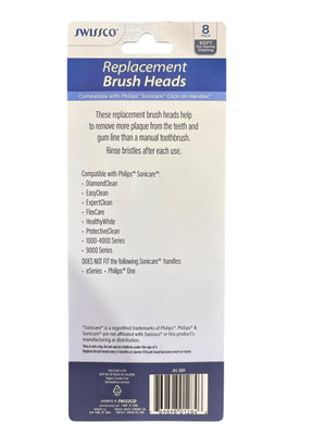 Swissco, Replacement, Brush Heads, Soft, 8pk - Toothbrush Replacement - Freeman Liquidators - [product_description]